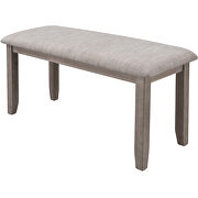 6-piece gray wooden dining table and fabric cushion chair with bench by La Spezia additional picture 16