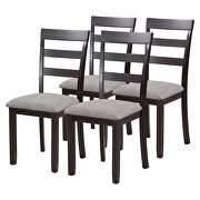 6-piece espresso wooden dining table and fabric cushion chair with bench by La Spezia additional picture 7
