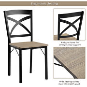 Oak 5-piece industrial wooden dining set with metal frame and 4 ergonomic chairs by La Spezia additional picture 19