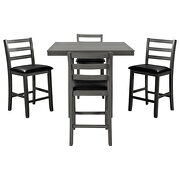 Gray 5-piece wooden counter height dining set with 4 padded chairs by La Spezia additional picture 13