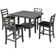 Gray 5-piece wooden counter height dining set with 4 padded chairs by La Spezia additional picture 14