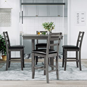 Gray 5-piece wooden counter height dining set with 4 padded chairs by La Spezia additional picture 16