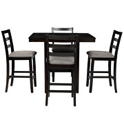 Espresso 5-piece wooden counter height dining set with 4 padded chairs by La Spezia additional picture 6