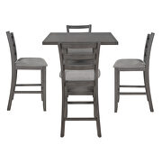 5-piece wooden counter height dining set with padded chairs and storage shelving in gray by La Spezia additional picture 16