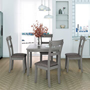 5-piece dining table set industrial gray wooden kitchen table and 4 chairs by La Spezia additional picture 2