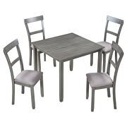 5-piece dining table set industrial gray wooden kitchen table and 4 chairs by La Spezia additional picture 12