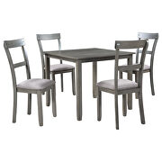 5-piece dining table set industrial gray wooden kitchen table and 4 chairs by La Spezia additional picture 9