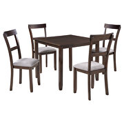 5-piece dining table set industrial espresso wooden kitchen table and 4 chairs by La Spezia additional picture 11