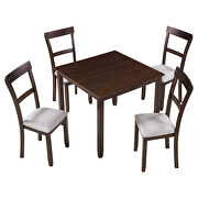 5-piece dining table set industrial espresso wooden kitchen table and 4 chairs by La Spezia additional picture 13