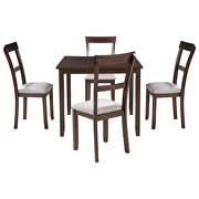5-piece dining table set industrial espresso wooden kitchen table and 4 chairs by La Spezia additional picture 16