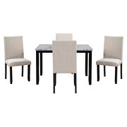 Faux marble 5-piece dining set table with 4 thicken cushion dining chairs by La Spezia additional picture 4