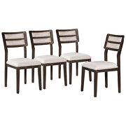 Classic and traditional style 6-piece dining set includes dining table 4 upholstered chairs and bench in espresso by La Spezia additional picture 11