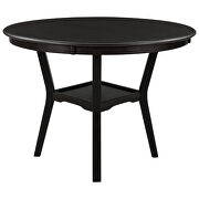 5-piece kitchen dining table set round table with bottom shelf 4 upholstered chairs in espresso by La Spezia additional picture 3