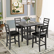 Gray square dining table 5-piece wooden counter height dining set by La Spezia additional picture 15