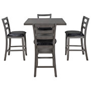 Gray square dining table 5-piece wooden counter height dining set by La Spezia additional picture 16