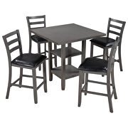 Gray square dining table 5-piece wooden counter height dining set by La Spezia additional picture 10