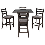 Espresso square dining table 5-piece wooden counter height dining set by La Spezia additional picture 17
