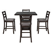 Espresso square dining table 5-piece wooden counter height dining set by La Spezia additional picture 18