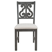 5-piece round dining table and chair set with exquisitely designed hollow chair back in gray by La Spezia additional picture 5