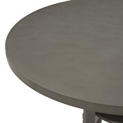 5-piece round dining table and chair set with exquisitely designed hollow chair back in gray by La Spezia additional picture 8