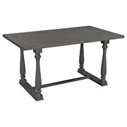 6-piece dining table, chair and bench set with special shaped legs in gray by La Spezia additional picture 3