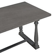 6-piece dining table, chair and bench set with special shaped legs in gray by La Spezia additional picture 4