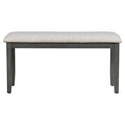 6-piece dining table, chair and bench set with special shaped legs in gray by La Spezia additional picture 9