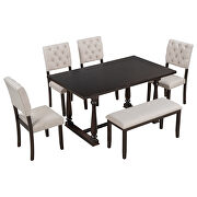 6-piece dining table, chair and bench set with special shaped legs in espresso by La Spezia additional picture 15