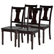 Classic 6pc dining set wooden table and 4 chairs with bench in espresso by La Spezia additional picture 6