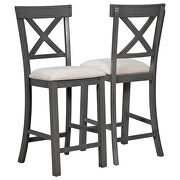 6-piece counter height dining table set table with shelf 4 chairs and bench in gray by La Spezia additional picture 11