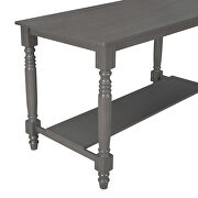 6-piece counter height dining table set table with shelf 4 chairs and bench in gray by La Spezia additional picture 7