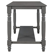 6-piece counter height dining table set table with shelf 4 chairs and bench in gray by La Spezia additional picture 8