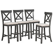 6-piece counter height dining table set table with shelf 4 chairs and bench in gray by La Spezia additional picture 10