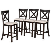 6-piece counter height dining table set table with shelf 4 chairs and bench in espresso by La Spezia additional picture 13