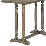 5-piece counter height dining set with a rustic table and 4 upholstered stools in light brown by La Spezia additional picture 8