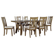 7-piece dining room set industrial style rectangular table with chain bracket and 6 dining chairs in natural walnut by La Spezia additional picture 14