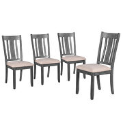 7-piece dining room set industrial style rectangular table with chain bracket and 6 dining chairs in gray by La Spezia additional picture 4