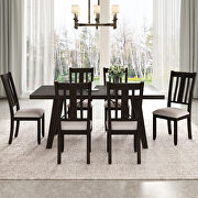 7-piece dining room set industrial style rectangular table with chain bracket and 6 dining chairs in espresso by La Spezia additional picture 2