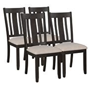 7-piece dining room set industrial style rectangular table with chain bracket and 6 dining chairs in espresso by La Spezia additional picture 6
