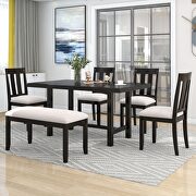 6-piece wooden rustic style dining set including table, 4 chairs and bench in espresso by La Spezia additional picture 17