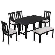 6-piece wooden rustic style dining set including table, 4 chairs and bench in espresso by La Spezia additional picture 18