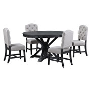 Espresso finish retro style dining table set with extendable table and 4 upholstered chairs by La Spezia additional picture 14