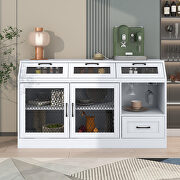 White mesh metal doors multifunctional buffet cabinet with wineglass holders by La Spezia additional picture 4