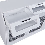 White mesh metal doors multifunctional buffet cabinet with wineglass holders by La Spezia additional picture 10