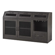 Espresso mesh metal doors multifunctional buffet cabinet with wineglass holders by La Spezia additional picture 8