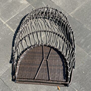 Rattan swing hammock egg chair with beige cushion and pillow by La Spezia additional picture 3