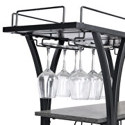 Industrial serving cart with 3 tier storage shelves in black and gray by La Spezia additional picture 4