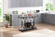 Industrial serving cart with 3 tier storage shelves in black and gray by La Spezia additional picture 8