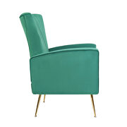Green velvet wingback accent chair with gold legs by La Spezia additional picture 2