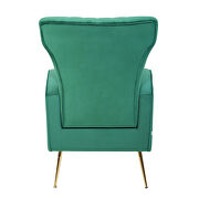 Green velvet wingback accent chair with gold legs by La Spezia additional picture 3